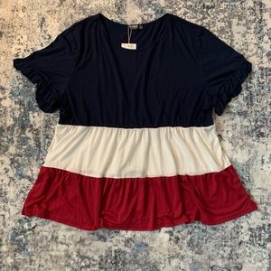 Red, White, and Blue Blouse